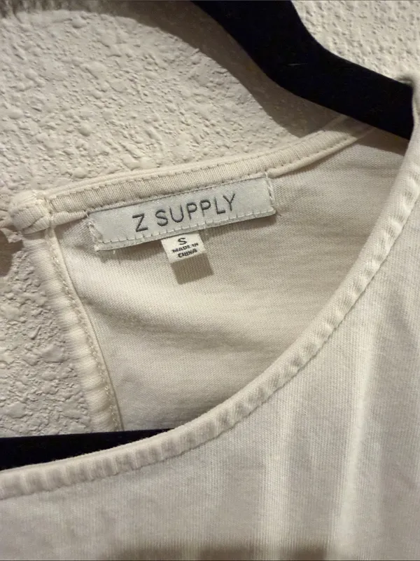 Z Supply Cream Short Sleeve Romper with Elastic Waist - Image 2