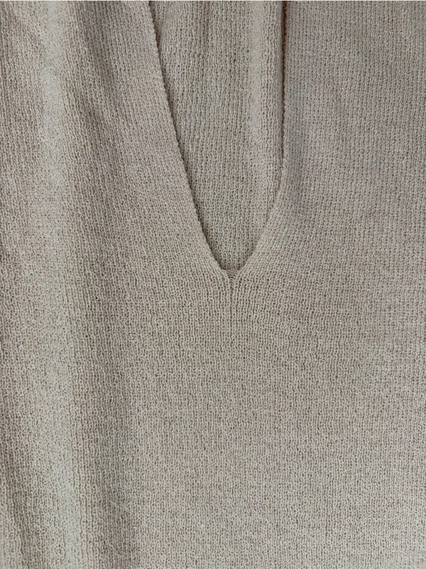 Meshki Maxine Sheer Knit Sleeveless Low Back Fitted Maxi Dress Tan Wheat XS - Image 13