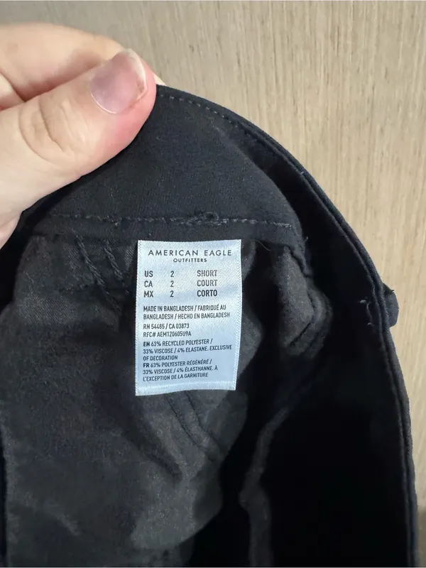 American Eagle Outfitters High Rise Black Stovepipe Trousers Size 2S - Image 5