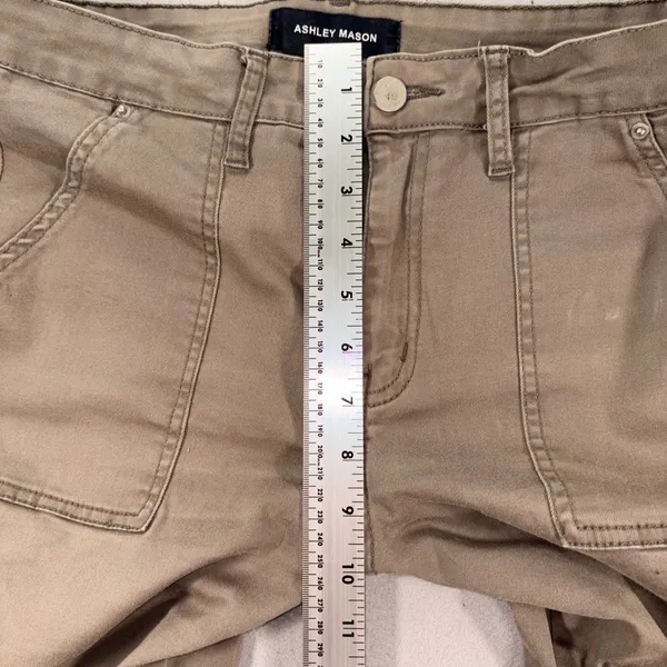 Ashley Mason Womens Tan Khaki Cargo Utility Pants size 13/31 - Image 7