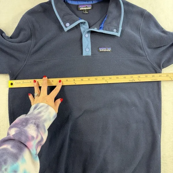 Patagonia Men's M Medium‎ Micro D Snap-T Pullover Microfleece Blue Sweatshirt - Image 7