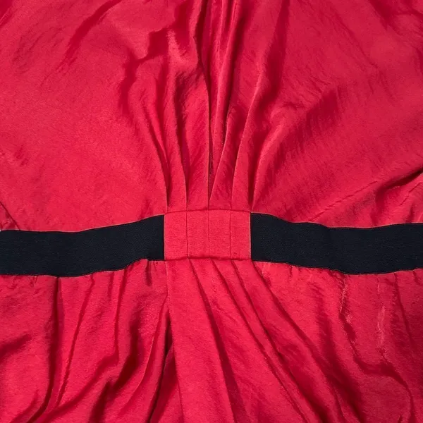 BCBGMAXAZRIA Red Iselin Midi Drape Dress Size Small - Image 3