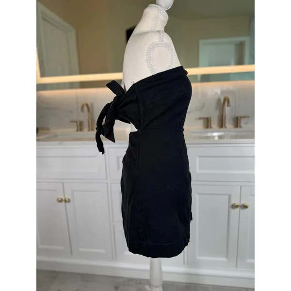Free People Free-Est Romper Skort Womens Medium Black Tie Back Open Back Boho - Image 3