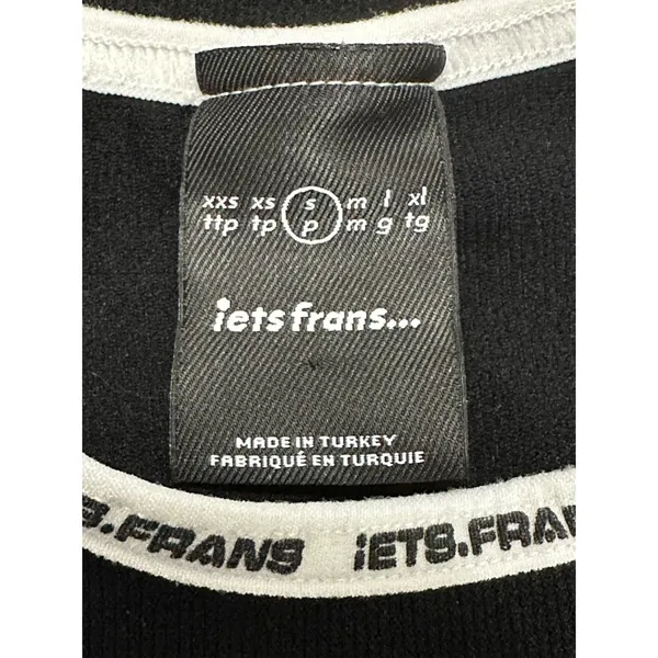 Iets Frans Black Bodycon Dress Logo Tape Racerback Mini Sporty Athletic S NWOT - Image 10