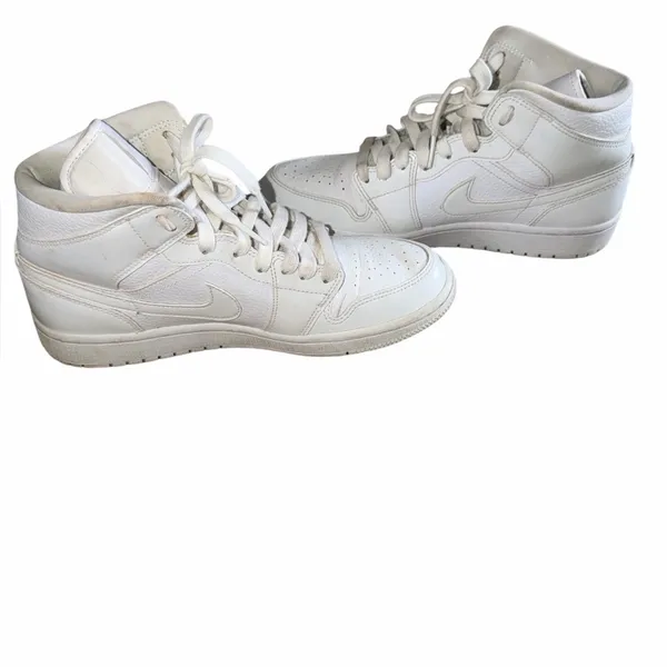 Nike White Mid-Top Leather Sneakers - Image 4