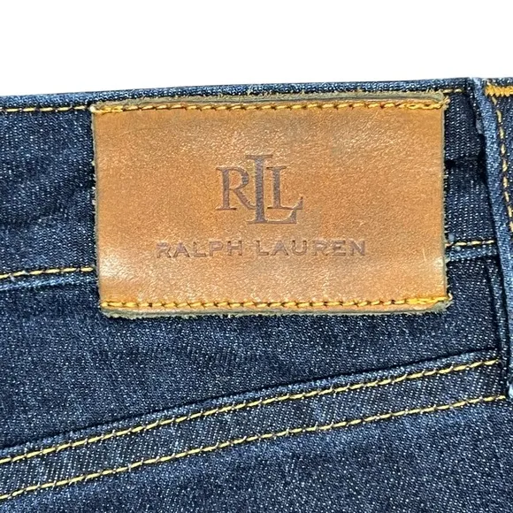 Lauren‎ Ralph Lauren Straight Leg Jeans 14 Dark Wash Blue Denim Mid Rise Classic - Image 10