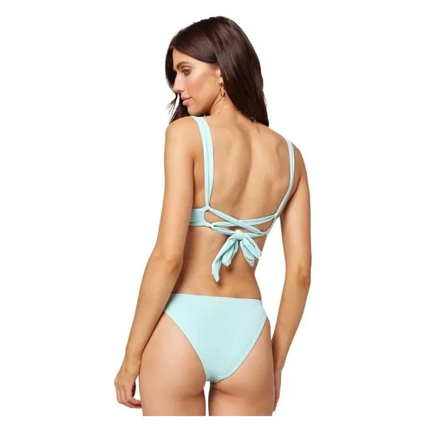 L*Space Camacho Pacifica Blue Ribbed Bikini Swimsuit Bottoms Size Medium - Image 2