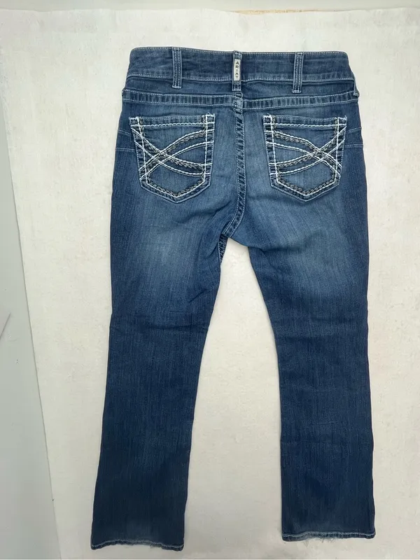 Ariat Real Denim Women’s Marine Blue Entwined Mid Rise Bootcut Jeans Size 32R - Image 5