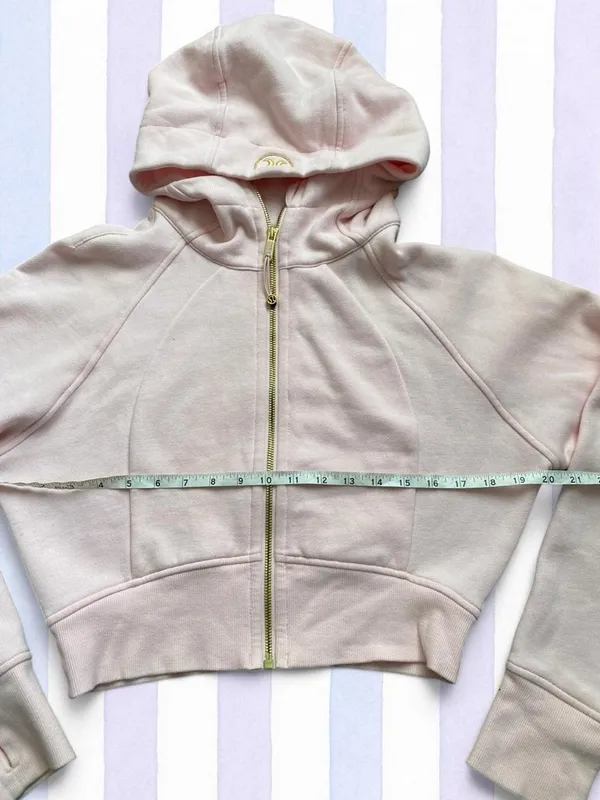 Lululemon pink cropped scuba gold zipper size xs/s - Image 4