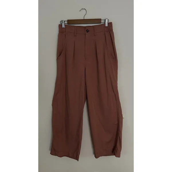 Madewell The Neale Straight-Leg Pant Drapeweave Dried Rose 6 EUC Wide Fit - Image 4
