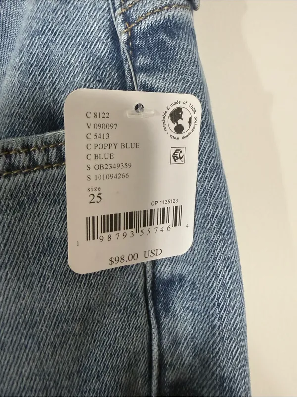 NWT Free People We The Free Emre Low Rise Poppy Blue Flare Jeans 25 - Image 7