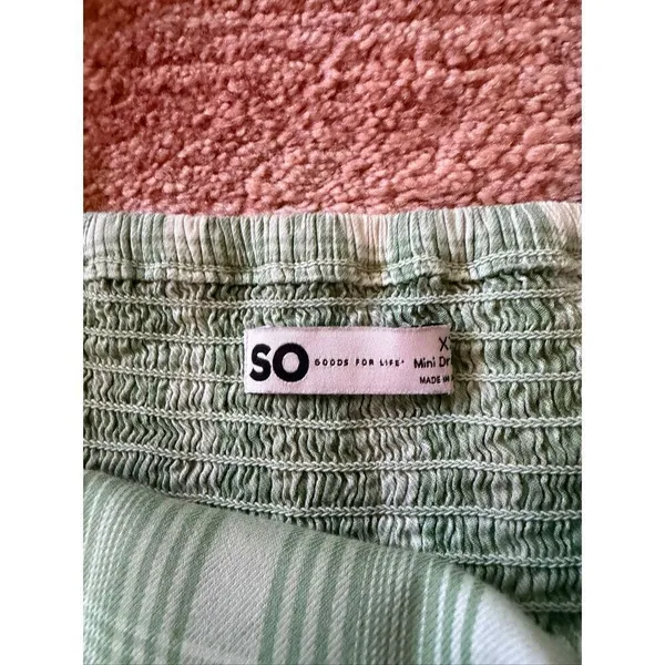 SO Goods For Life Green Plaid Long Sleeve Tiered Mini Dress Cottagecore - Image 2