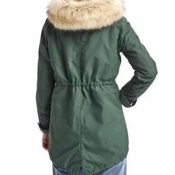 GAP‎ Women's Hooded Utility Parka Olive Green Size Medium - Image 3