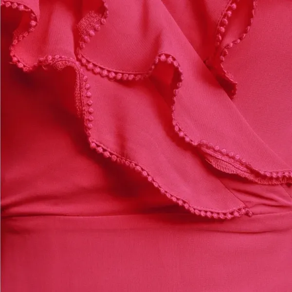 Lulus Pink Ruffled Surplice Maxi Dress - Image 8