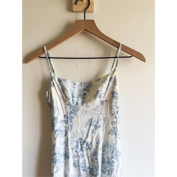 Reformation Light Blue Floral Midi Dress Size 0 - Image 5