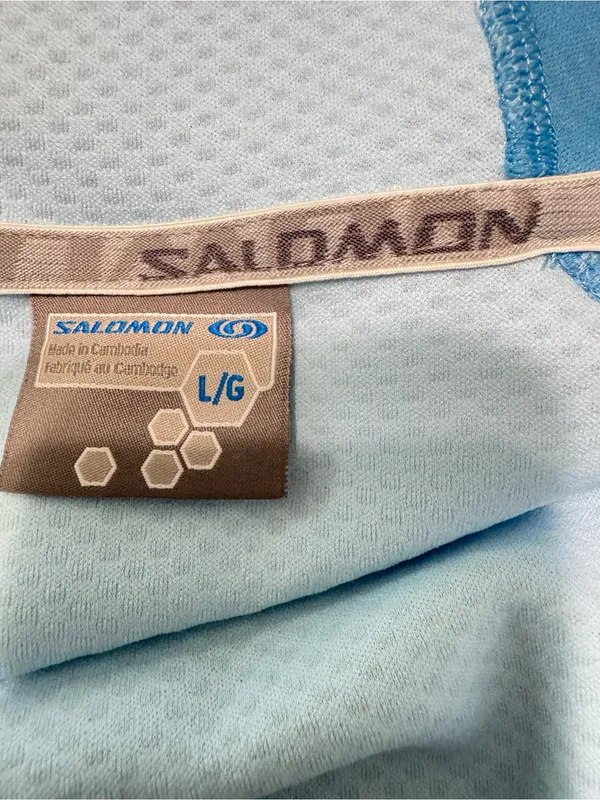 Salomon Womens Snowboard Ski Hoodie / Jacket Blue Textured Zip Pockets L - Image 8
