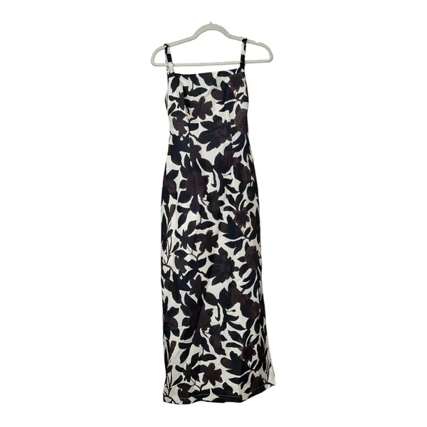 COMMENSE Backless Print Split Zipper Dress COLOR - Brown, Size Small NWT - Image 14