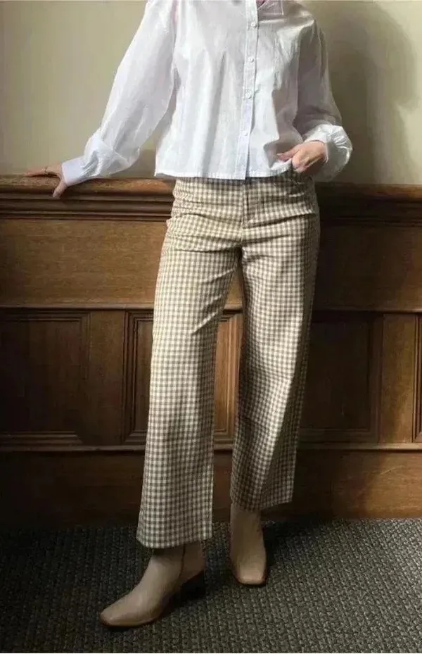 NWT Brixton Thurston Pants Twig/White Cap Super High Waist Straight Leg 27 W 26L - Image 2