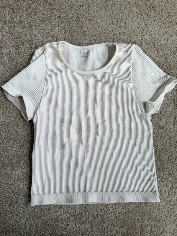 Out From Under x Urban Outfitters Cream Ribbed Tee – XS/S - Image 2