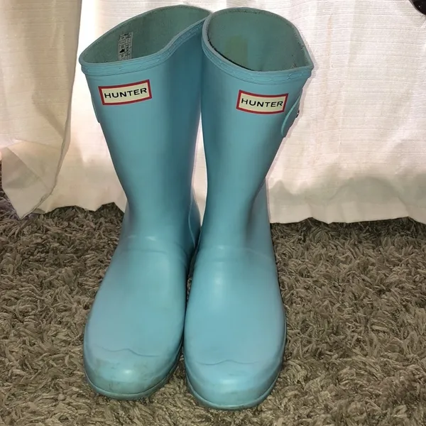 Hunter Women's Original Short Rain blue in color size 11 rubber boots sp… - Image 2