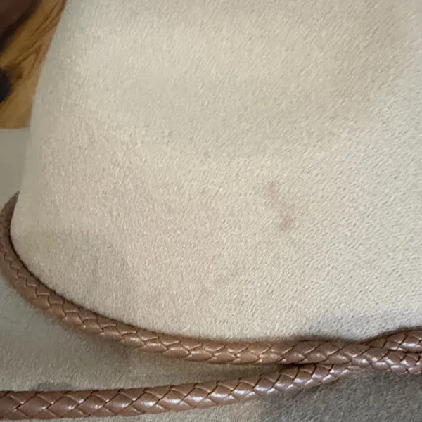 Elegant Beige Fedora with Brown Band Tan - Image 3