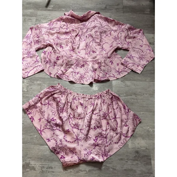 Free People Intimately Beauty Sleep Rose Pink Lounge Set S A4-0011 - Image 7