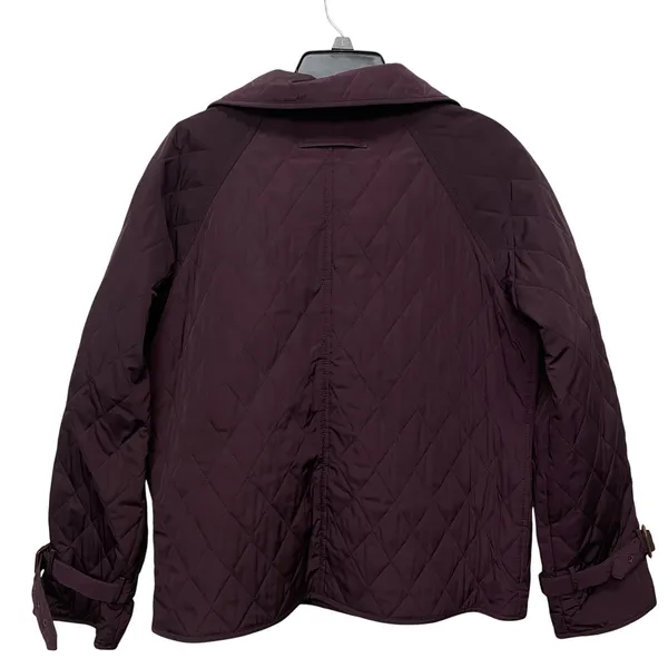 Talbots Winter Jacket Size Small Deep Plum Quilted‎ Lightweight Coat - Image 3