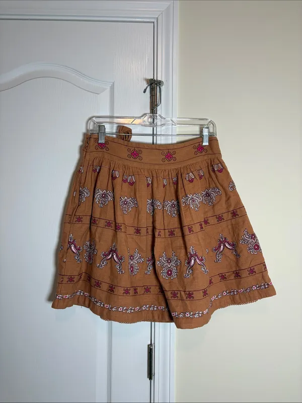 Anthropologie Meghan Embroidered Mini Skirt Size 10 - Image 5