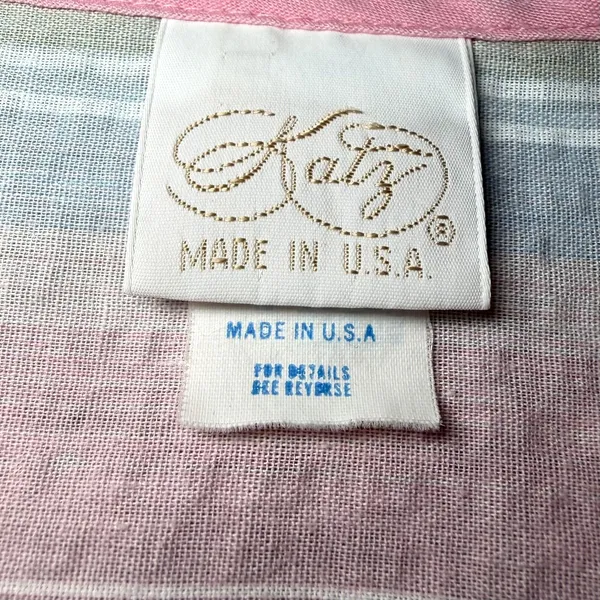 Vintage Katy Womens Size Small Nightgown Pastel Striped Maxi House Dress USA - Image 4