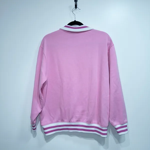 Barbie Pink Fleece Lined Quarter Zip Sweatshirts Size Large - Image 7