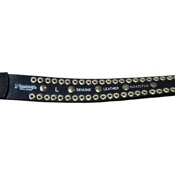 Nocona Studded Jeweled Rhinestone Genuine Leather Western Belt Brown Gold Large - Image 5
