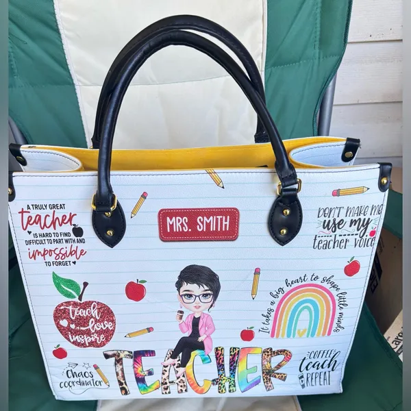 Teachers boutique handbag White - Image 10