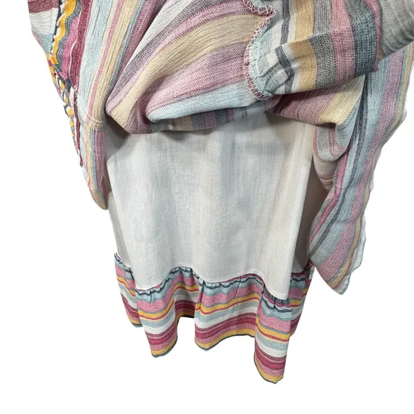 Umgee Large A-Line Mini Dress Striped V-Neck Lined Sleeveless Ruffled Multicolor - Image 8