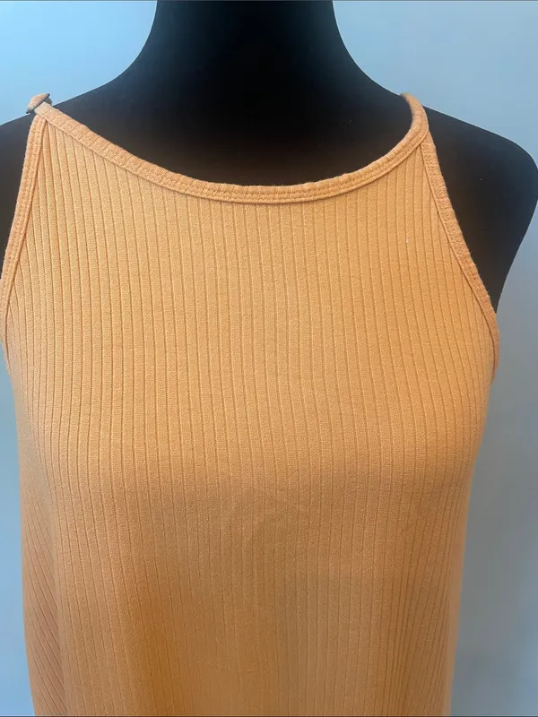 O'Neill Sleeveless Ribbed summer beach Dress in peach color small - Image 2