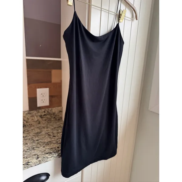 Wilfred Free Murdock Black Bodycon Mini Tank Dress Stretch Rayon Women Small - Image 3
