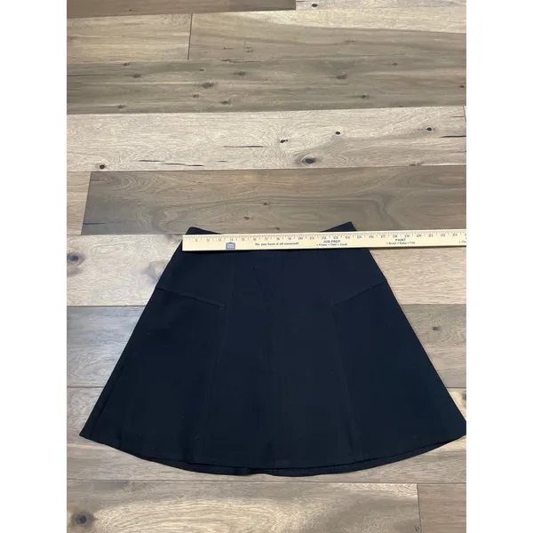 LOFT Skirt Size 8 Black A Line Mini Back Zip Polka Dot Waistband Trim - Image 4