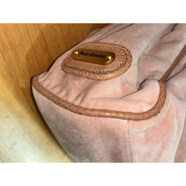 Juicy Couture Embellished Pink Velour Daydreamer Shoulder Bag Purse Vintage Y2K - Image 5