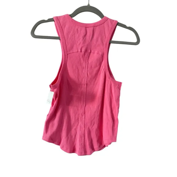 Women's We The Free Pink Ribbed V-Neck Tank Top L - Image 11