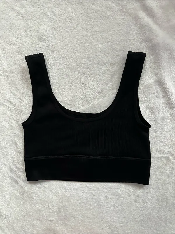 Better Be Ribbed Cut Out Sports Bra Black Size M/L Sporty Activewear Athletic - Image 6