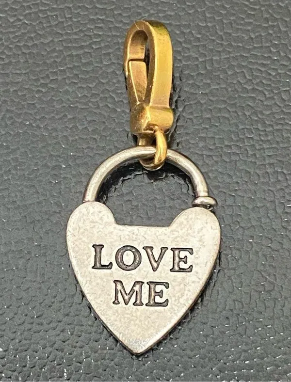 Retired RARE 2-tone “LOVE ME” Lock Collectible Bracelet Charm - Image 5