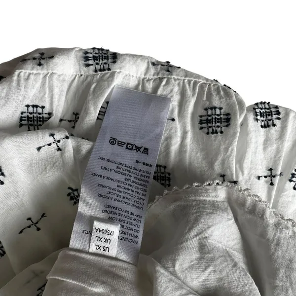 Anthropologie White/Blue Marcie Lined With Pockets Dress Women's Size XL | 70-17 - Image 3