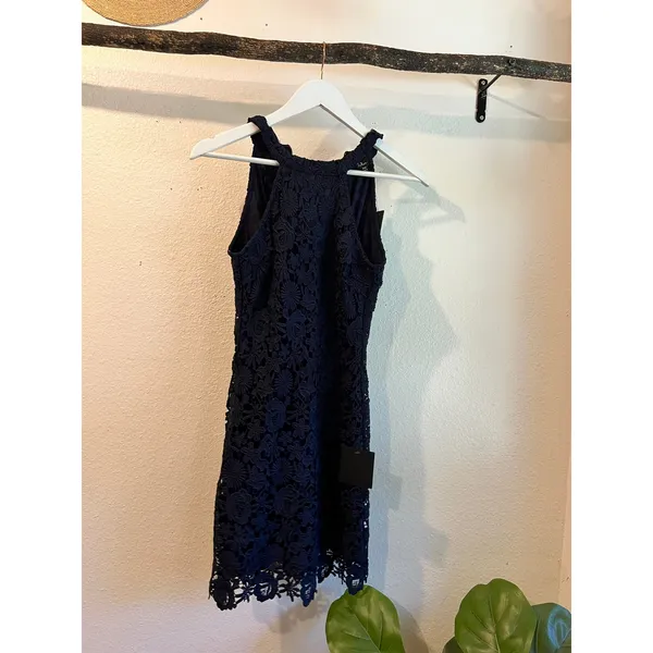 Lulu's Love Poem Navy Blue Floral Lace Sleeveless Cocktail Dress NEW Size XXS - Image 3