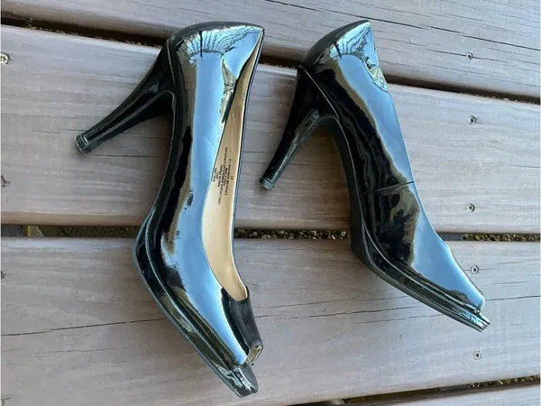 Merona Patent Leather Peep-Toe High Heels in Black🖤 - Image 10
