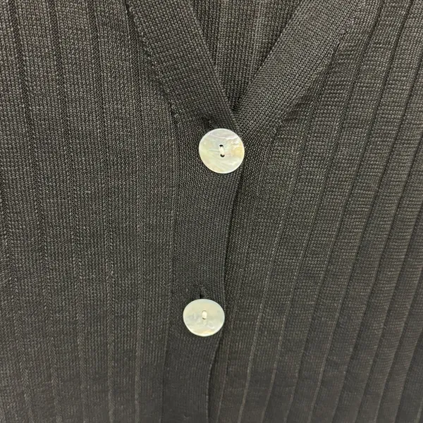 H&M Ribbed Knit V-Neck Button Front Cardigan‎ Sweater Small Black Casual - Image 6
