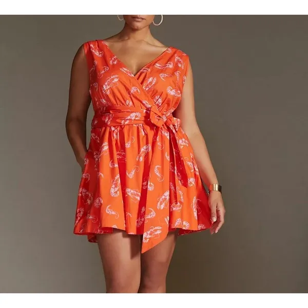 Anthropologie Maeve Wrap Dress Size Medium Petite Mainely Lobster Mini Coastal Summer Boho - Image 8