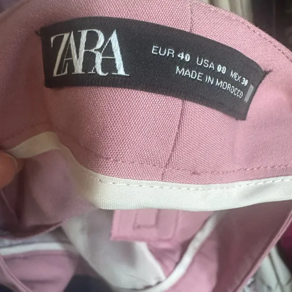 Zara Soft Pink Cropped Women's Pants - Image 4