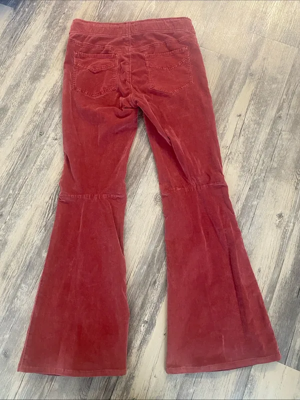 We The Free Pull On Flare Earthy Terracotta Corduroy Pants Size 31 - Image 9