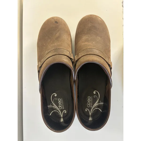 Abeo Bio System Eve Brown Leather Clogs Sz 9 N Slip Resistant Rubber Sole - Image 7