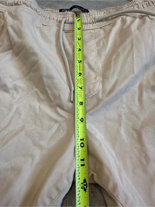 Zara Cream Elastic Waistband Casual Pants - Image 4