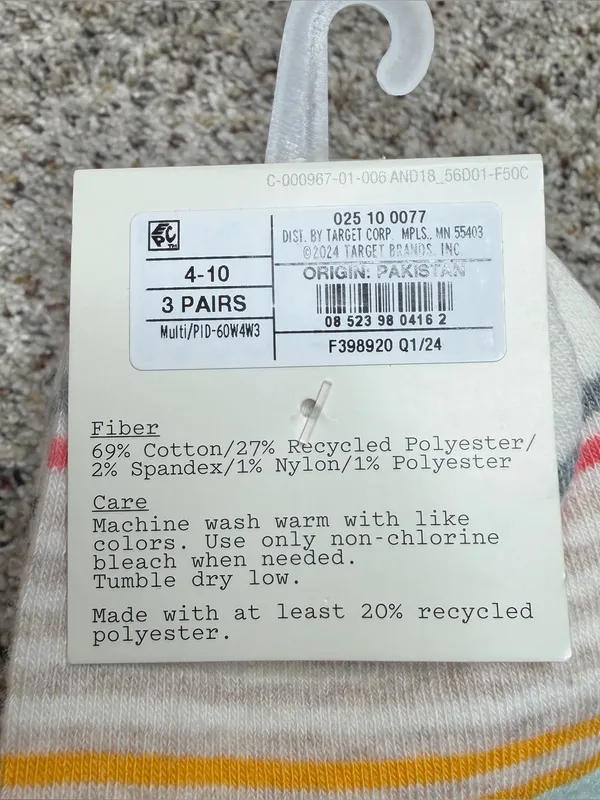 A New Day 3 Pack Low Cut Cotton Blend Striped Socks Multicolor 4-10 NWT - Image 5